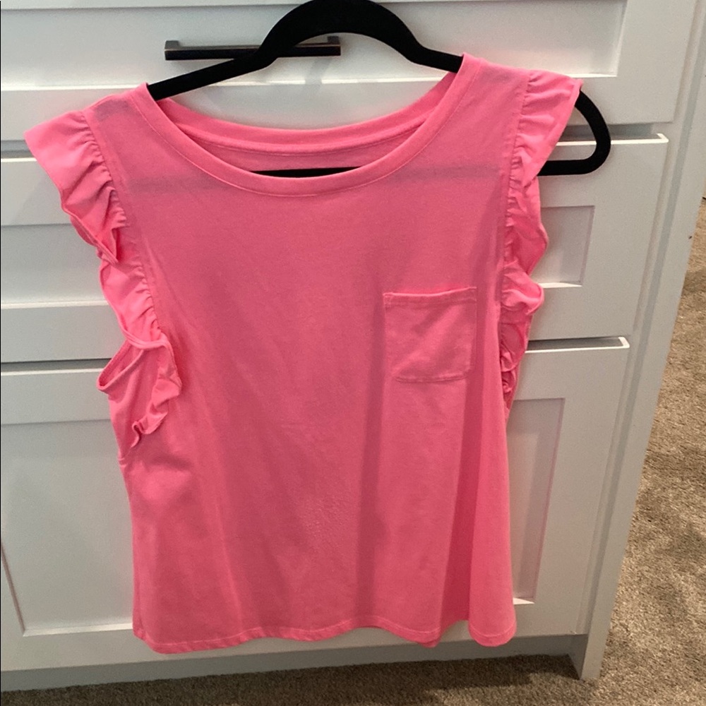 Pink Ruffle Sleeve Top - Picture 1 of 2